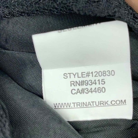 Trina Turk Womens Goodnight Tweed Sheath Dress Black Geometric Scoop Zipper XS - Picture 9 of 11